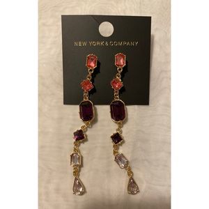 New York and Company Topaz Circle Drop Earrings